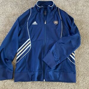 Adidas Jacket Women’s ClimaLite Notre Dame Full Zip Navy/Cream ND Logo Sz M